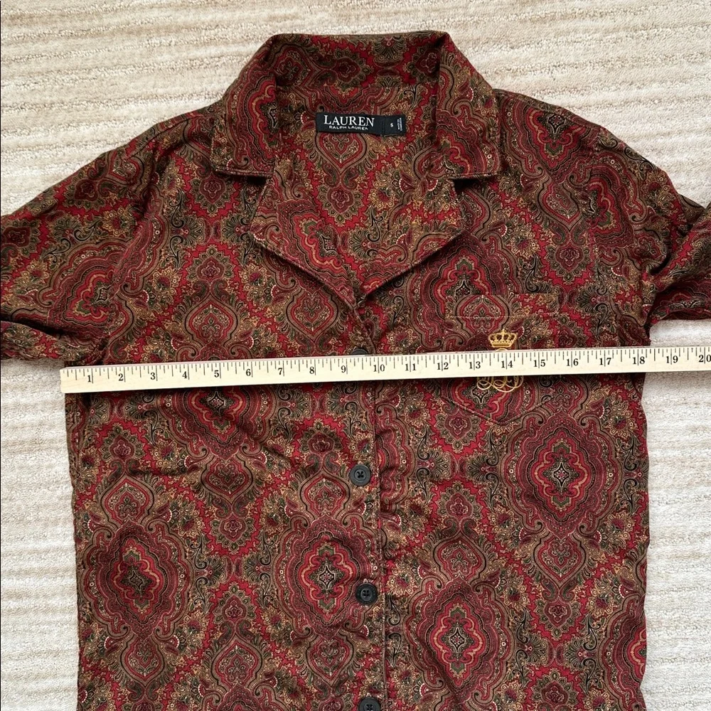 EUC Lauren Ralph Lauren Women's 2-Pc. Paisley-Print Pajamas Set Size Small